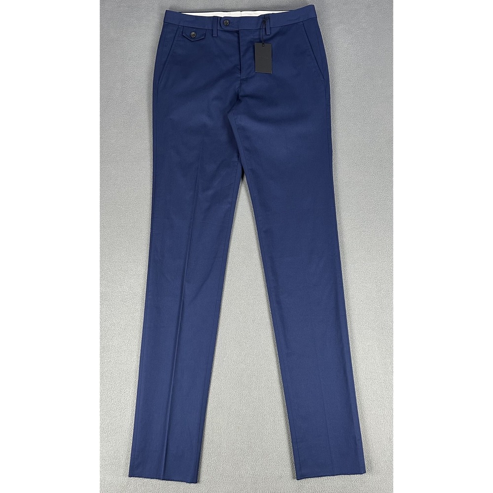 Bonobos Pants Slacks Mens 30x37 Deep Blue Slim Fit Emmetex Italian Fabric New